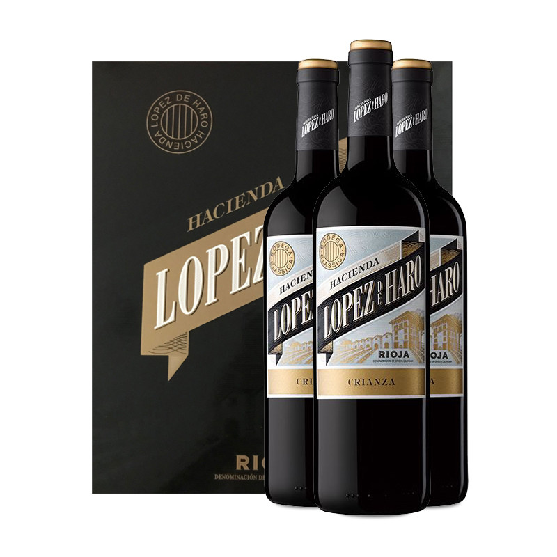 Etui 3 flachen Hacienda López de Haro Crianza Geschenk