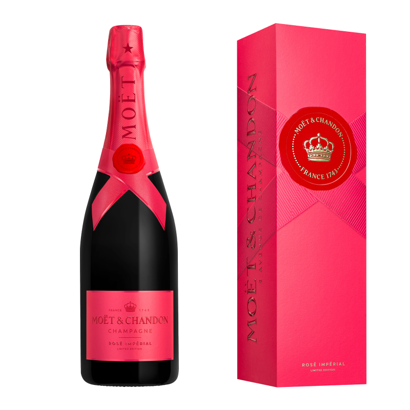 Etui 1 flasche Moët & Chandon Imperial Pink Edición Limitada Geschenk 2025