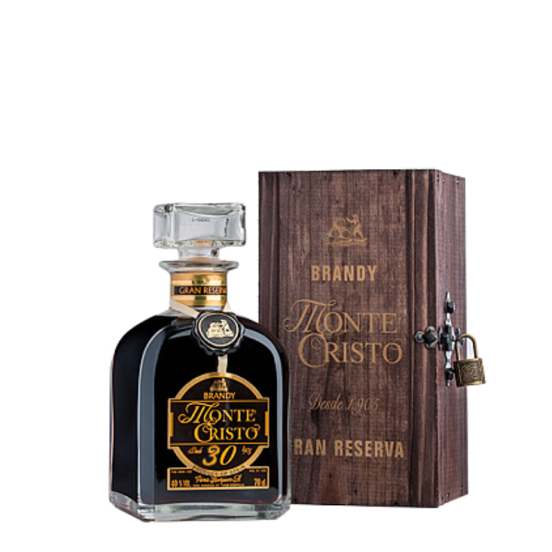 Image of Brandy Monte Cristo 30 años Gran Reserva con Estuche de Madera 70 cl.