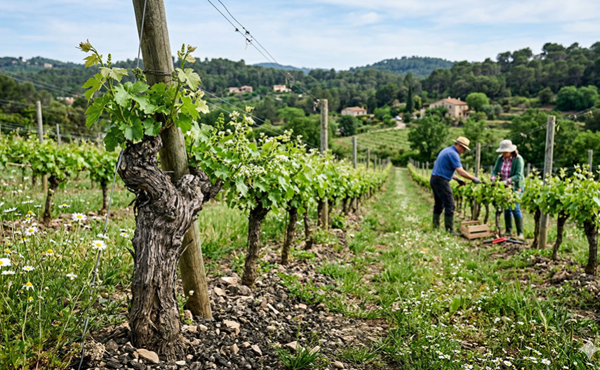 Frühling: das Erwachen des Weinbergs